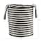 13'' Black & White Striped Natural Cotton & Jute Basket Planter